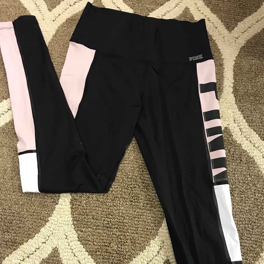 NWOT PINK Bonded High-Waisted Workout Leggings